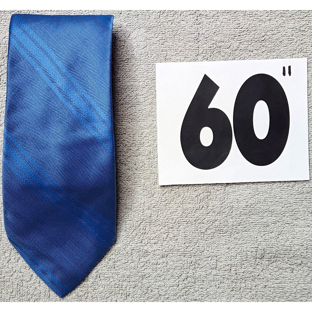 Keith 100% Silk Men's Tie Blue Herringbone Woven Designer Necktie - 60"
